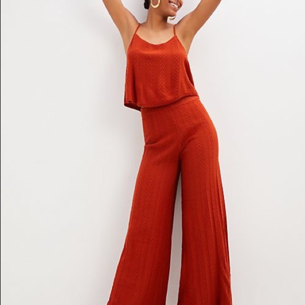 Anthropologie rust knit set